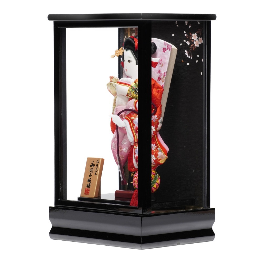 【羽子板】8号 刺繍小桜(ピンク暈し)×刺繍桜(赤)〈匠一好作〉[232-038]