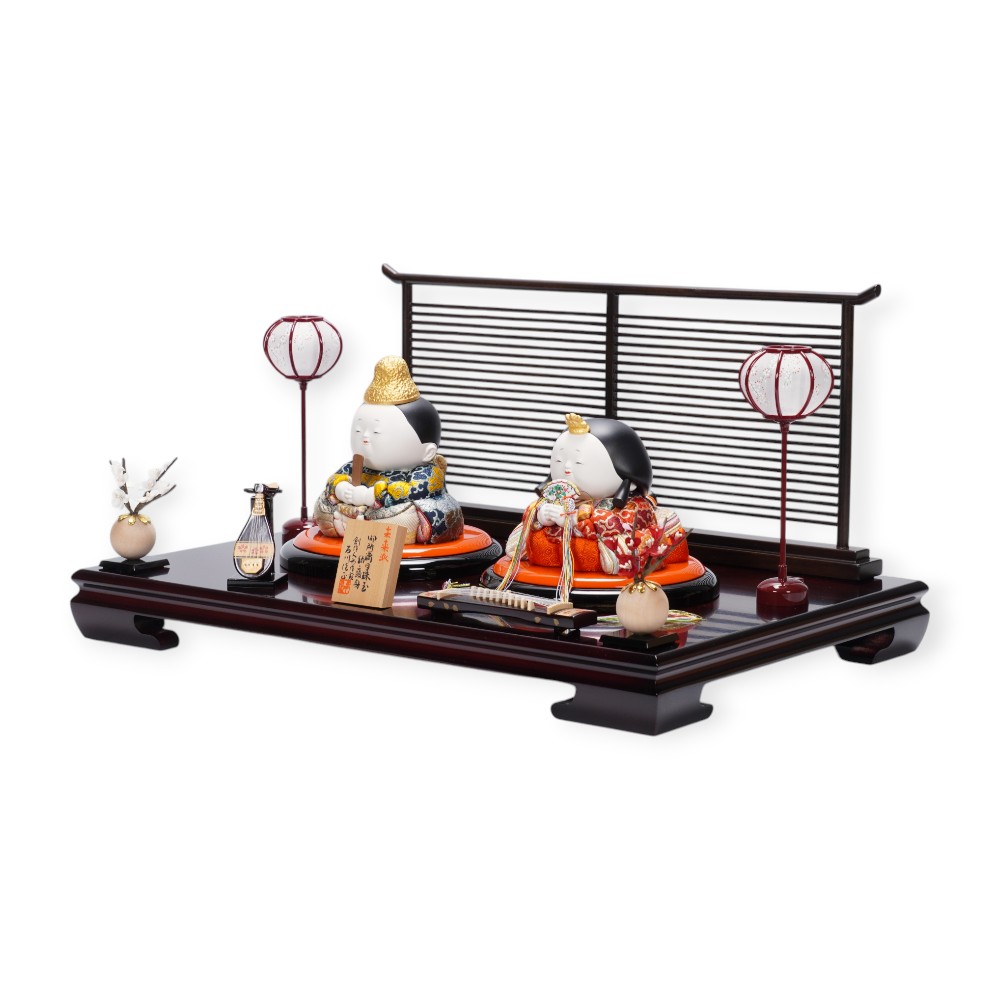 【木目込み雛人形】御所満月 親王飾り | 石川佳正作