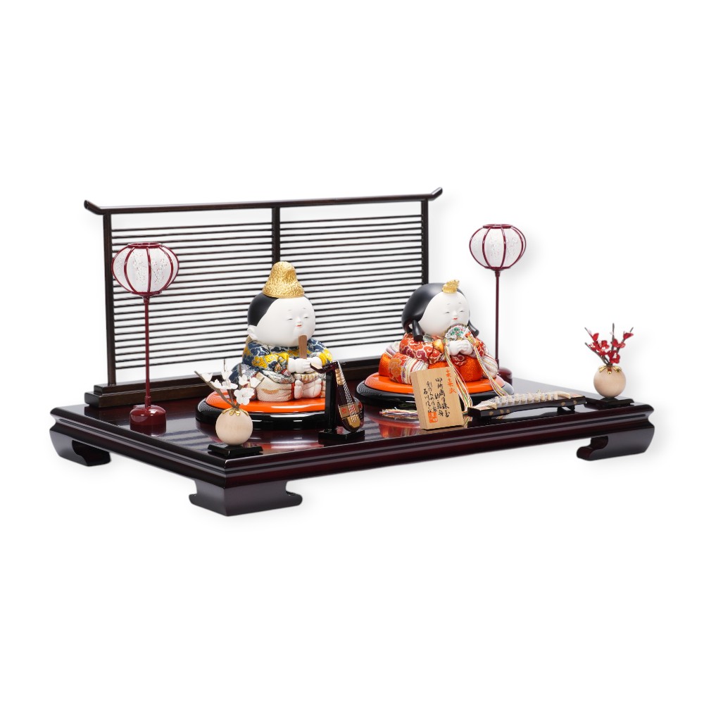 【木目込み雛人形】御所満月 親王飾り | 石川佳正作