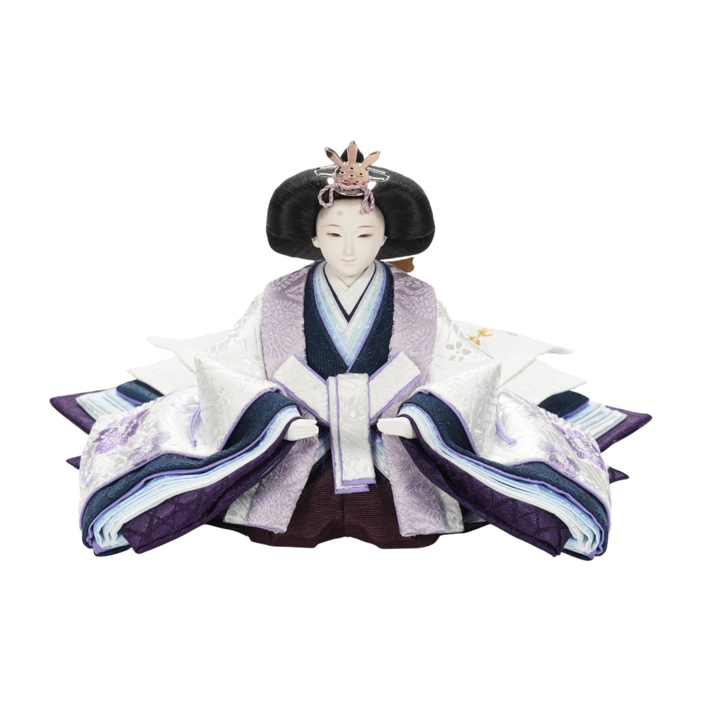 【雛人形】京十二番 刺繍 紫桜リボン 親王飾り〈田村芙紗彦作〉[253-035]