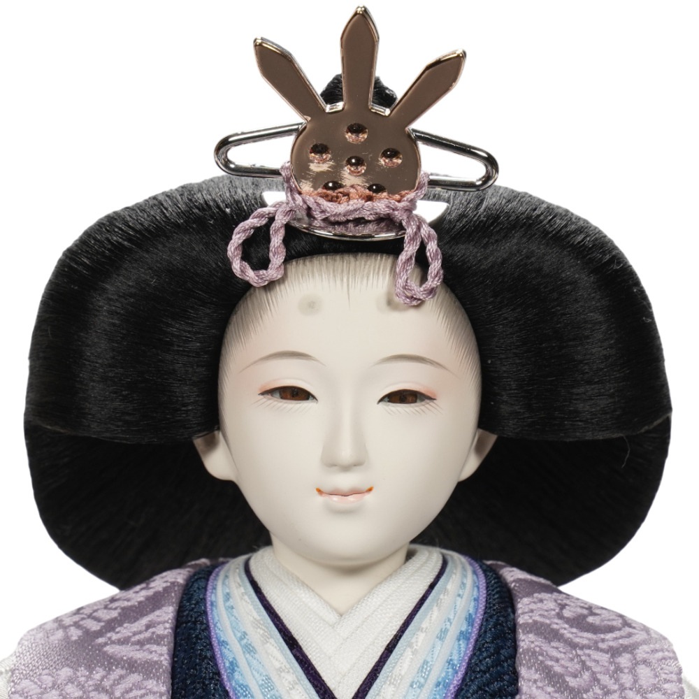 【雛人形】京十二番 刺繍 紫桜リボン 親王飾り〈田村芙紗彦作〉[253-035]