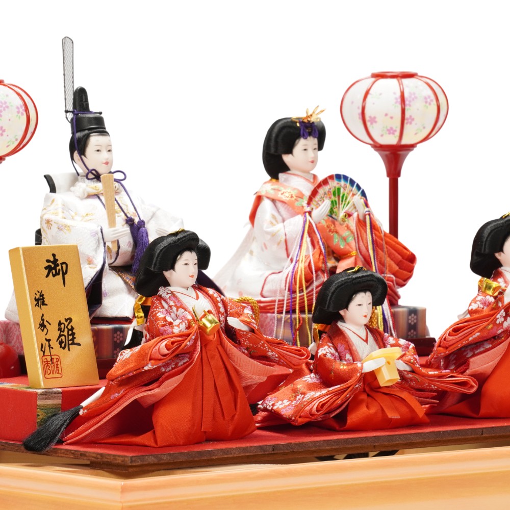 雛人形】小芥子「桃華」 五人揃いアクリルケース飾り〈雅秀作〉[263