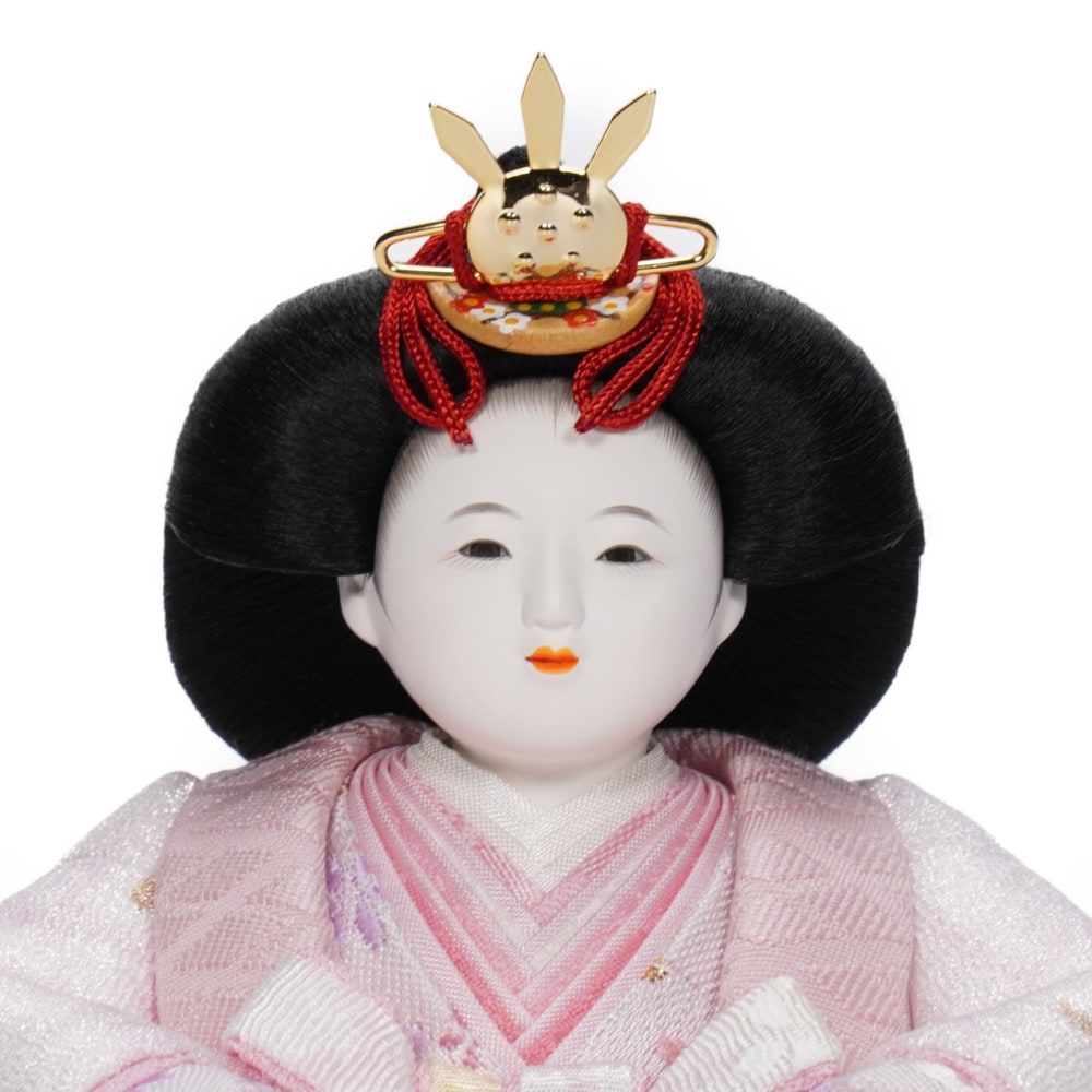 【雛人形】三寸おぼこ オーガンジー スウィートマカロン 五人揃い三段収納飾り | 小出松寿作