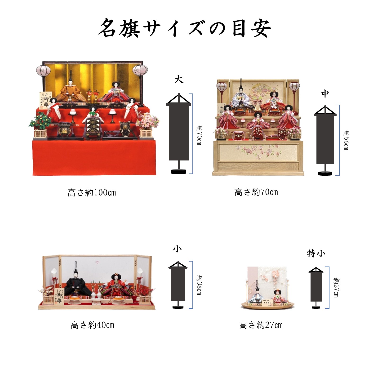 【名前旗】刺繍名旗 ひなまつり 赤(特小) 7621-80〈女の子〉[263N-022]