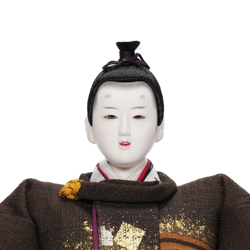 【雛人形】三五 茶染め 五人揃い三段飾り | 雛聖作