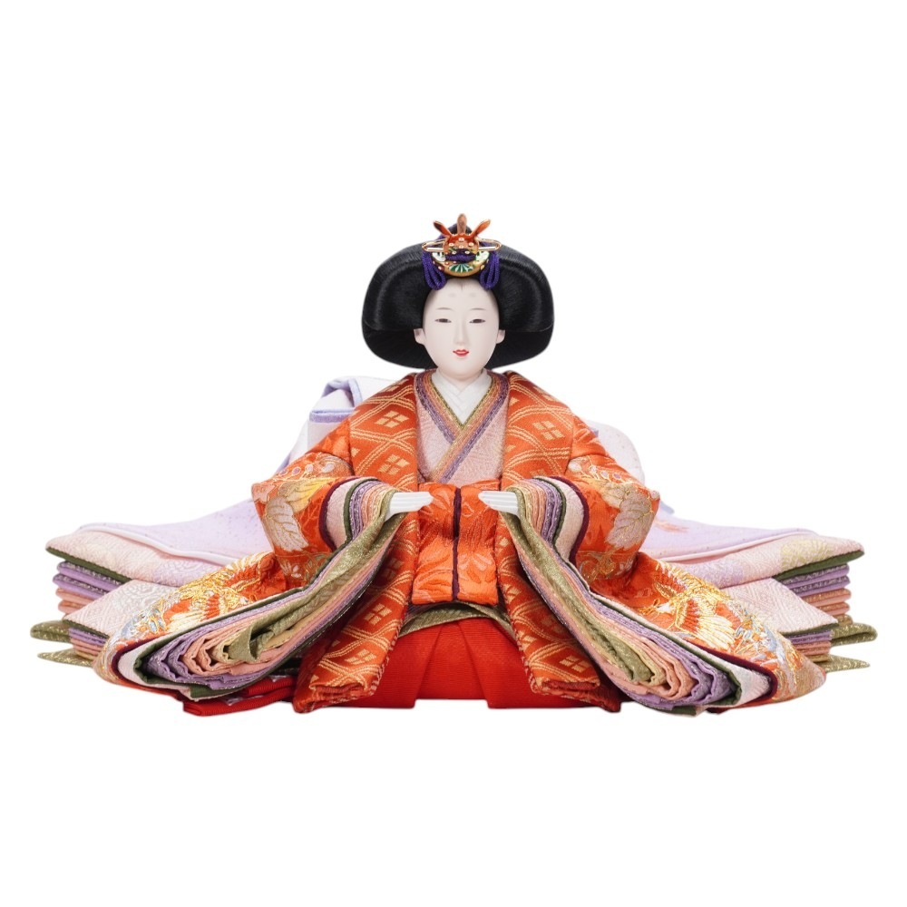 【雛人形】京十一番 刺繍 鳳凰(紺・朱) 親王飾り | 望月龍翠作