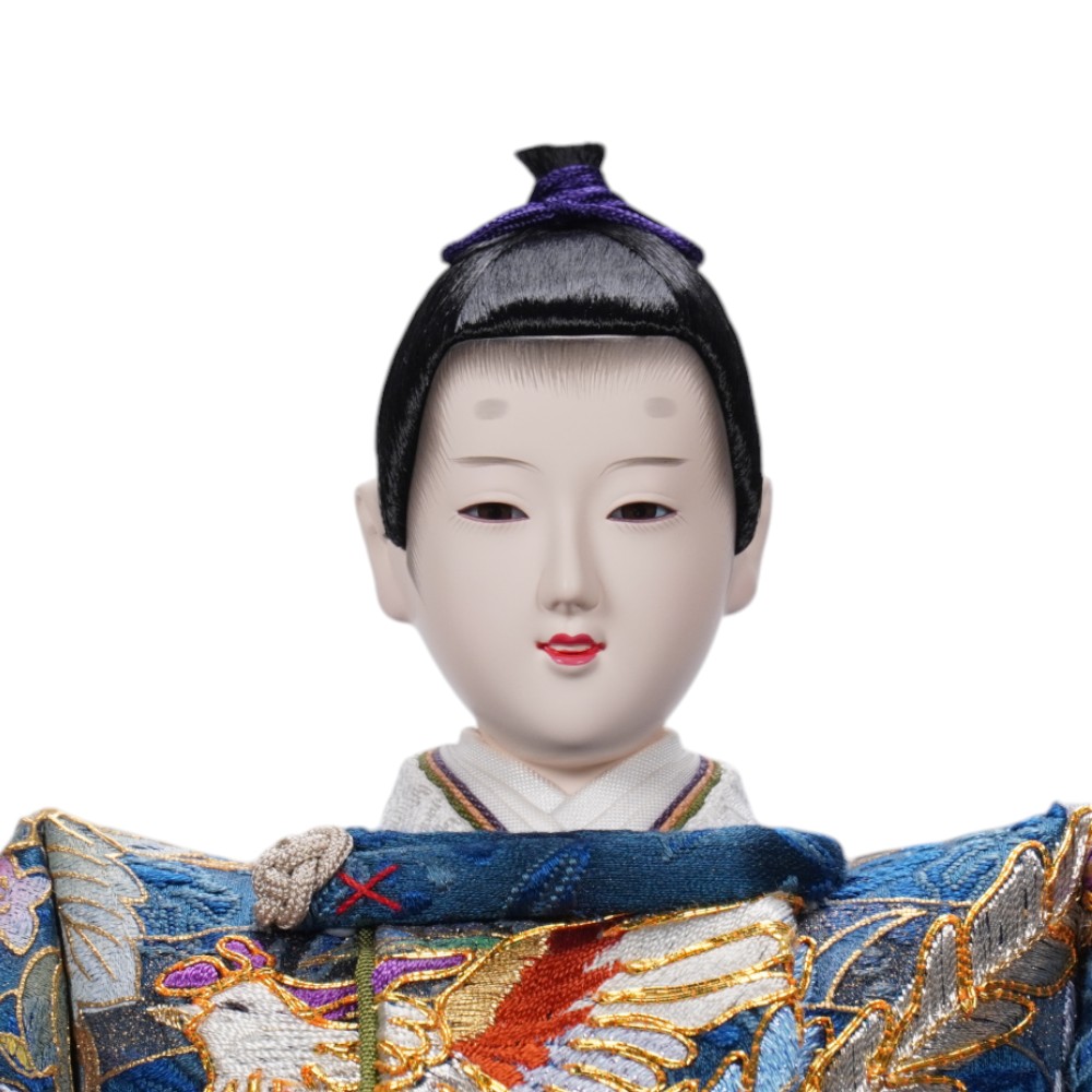 【雛人形】京十一番 刺繍 鳳凰(紺・朱) 親王飾り | 望月龍翠作