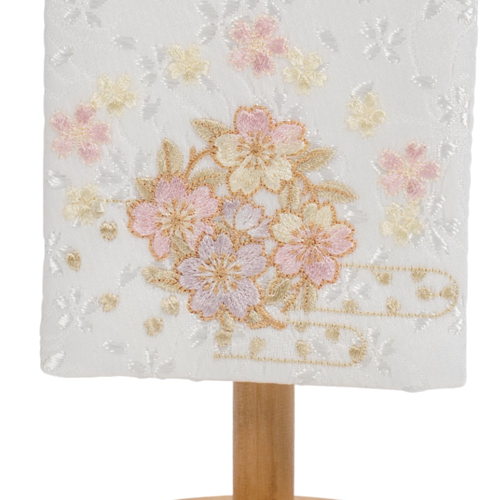 【名前旗】特織 桜リース 白(特小)〈女の子〉[263N-026]