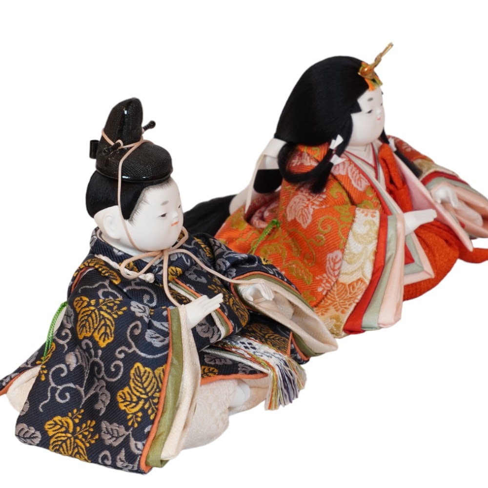 雛人形】「花小町」 五人揃い毛氈二段飾り〈幸一光作〉[243-214