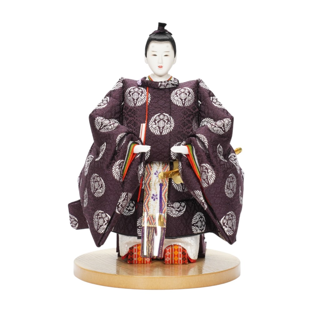 【雛人形】京十一番 小葵地松喰鶴丸文様 親王揃い立雛飾り | 小出松寿作