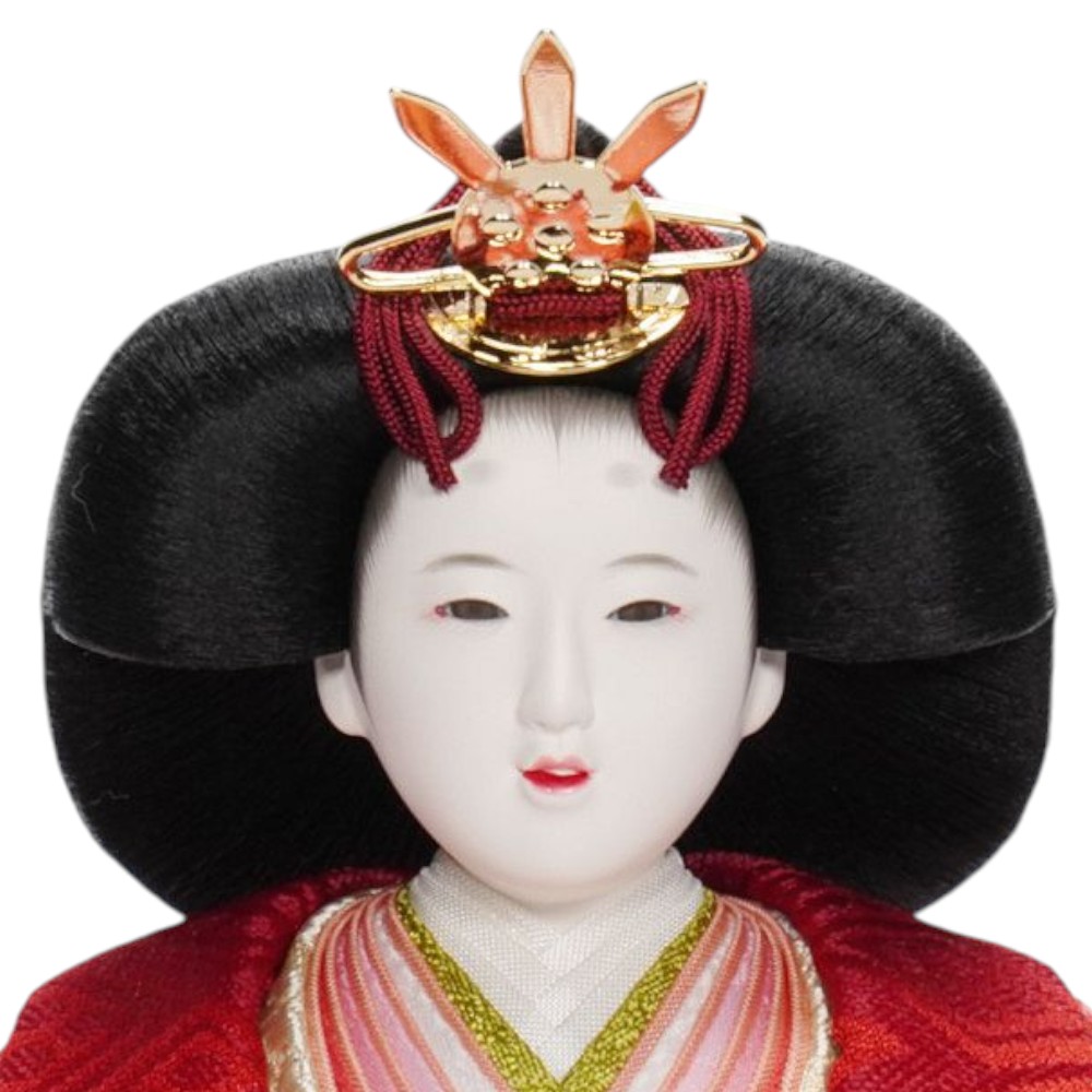 【雛人形】京十一番 小葵地松喰鶴丸文様 親王揃い立雛飾り | 小出松寿作