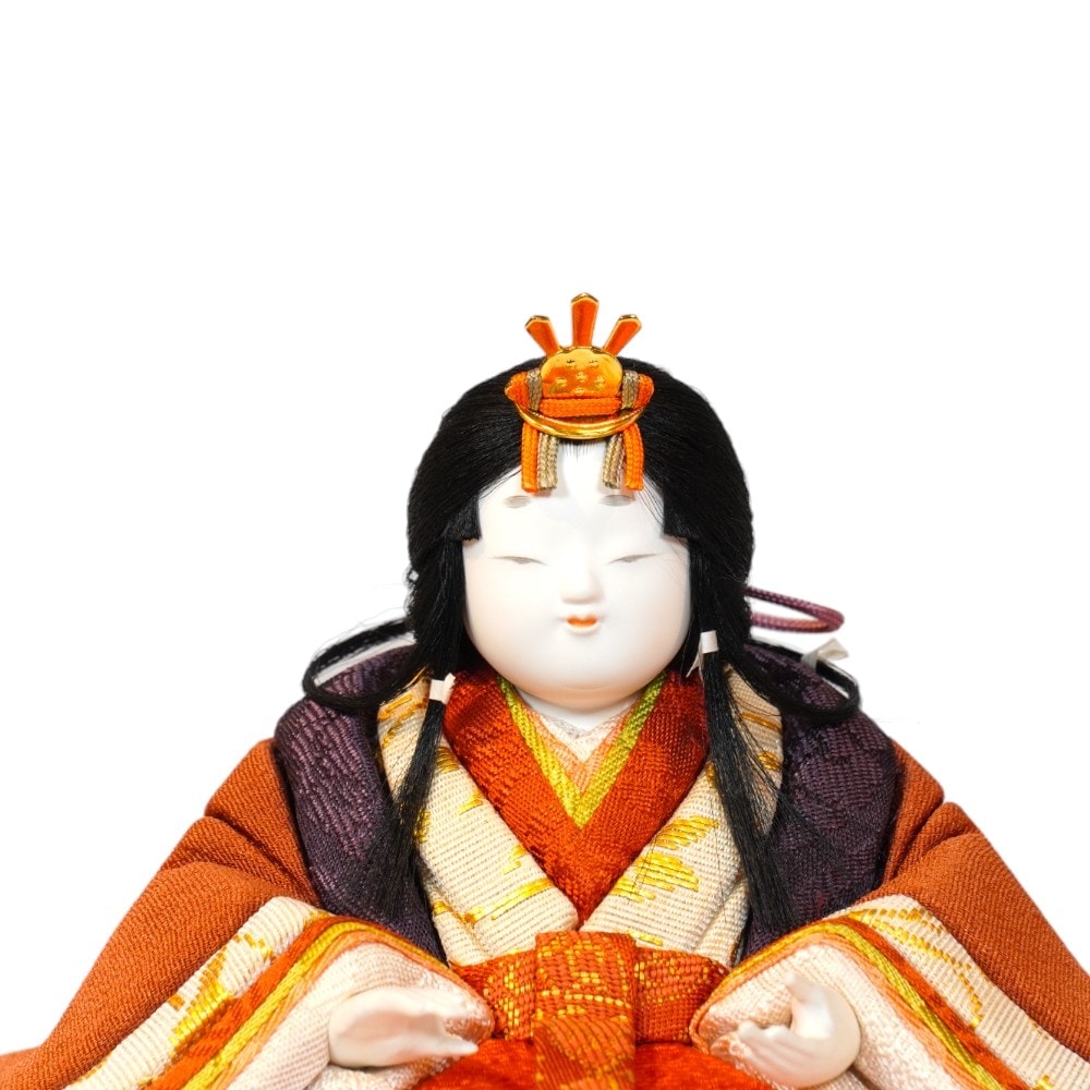 木目込み雛人形】「新小雪」 五人揃い二段飾り〈幸一光作〉[243
