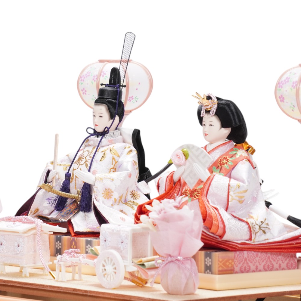 雛人形】小芥子「桃華」 親王揃いアクリルケース飾り〈雅秀作〉[253