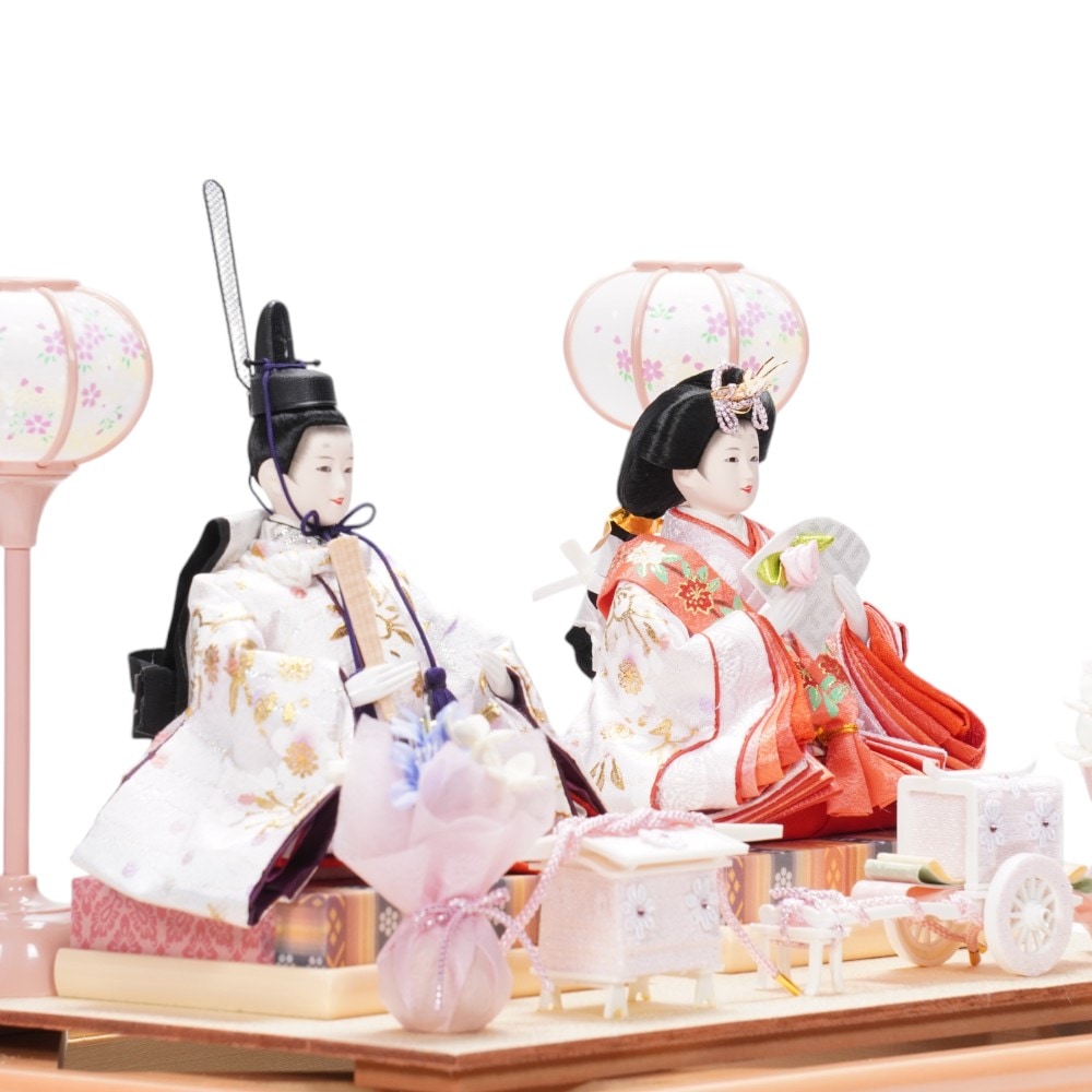 雛人形】小芥子「桃華」 親王揃いアクリルケース飾り〈雅秀作〉[253