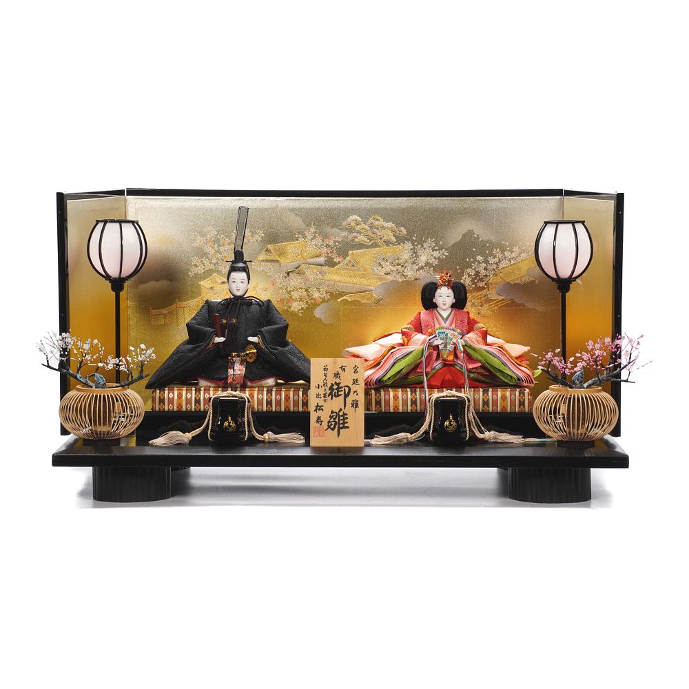 【雛人形】京九番 黒袍 雲立涌文様 親王飾り | 小出松寿作
