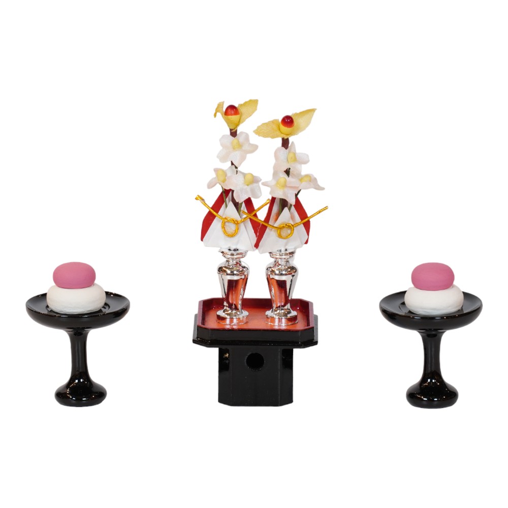 木目込み雛人形】「新小雪」 五人揃い二段飾り〈幸一光作〉[243-218