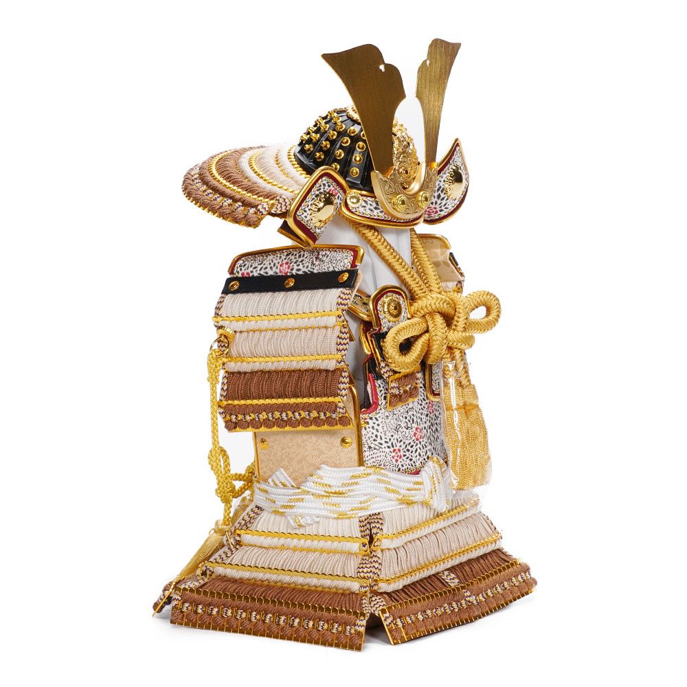 F4 訳あり特価！台巾75㎝位　五月人形鎧飾り　収納鎧飾り　五月鎧飾り 五月人形 久月 鎧平飾り 鎧飾り 高床飾り 金小札 正絹緋縅 15号 長鍬形