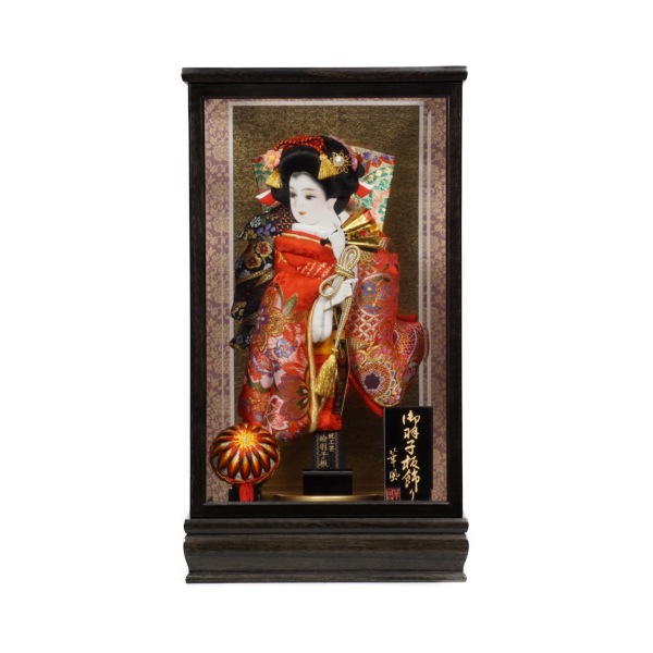 【羽子板】10号 振袖 金襴詩音(赤)〈宝童作〉[212-030]