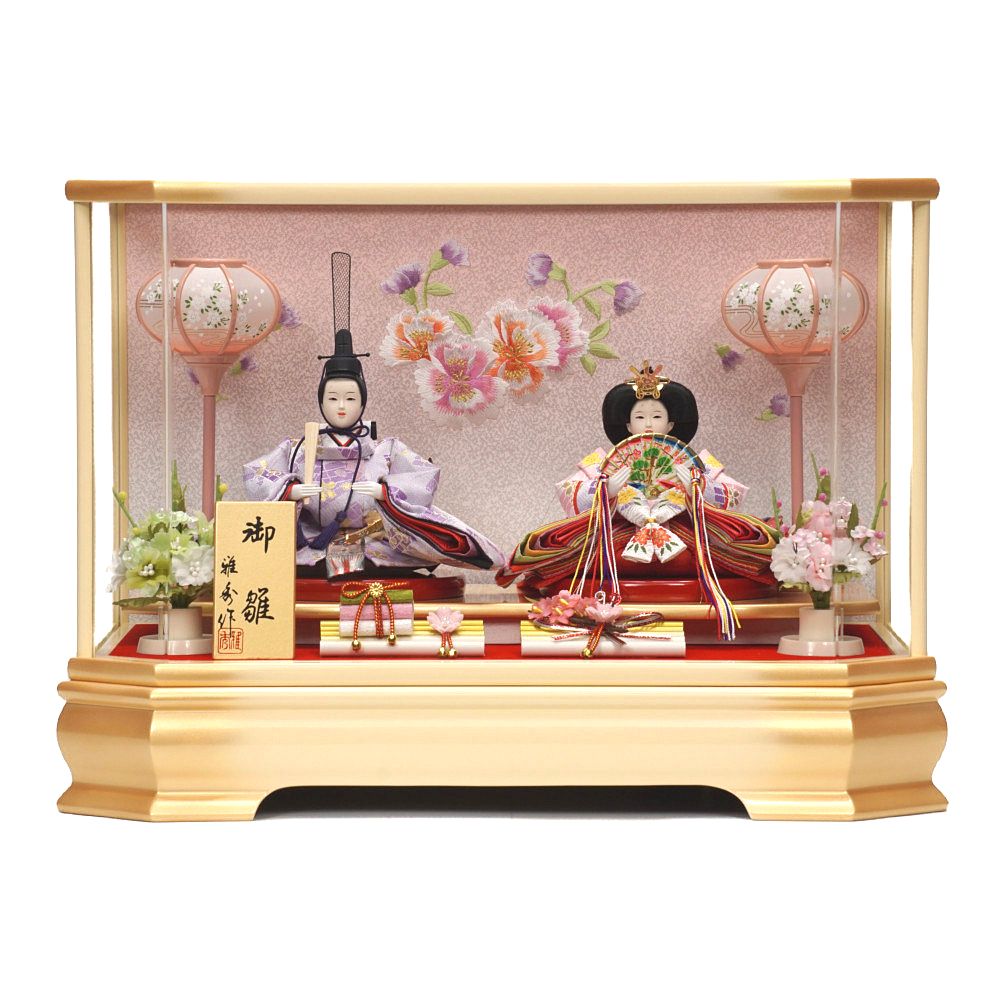 【雛人形】芥子 陽花 親王揃いアクリルケース飾り〈雅秀作〉[213-090]