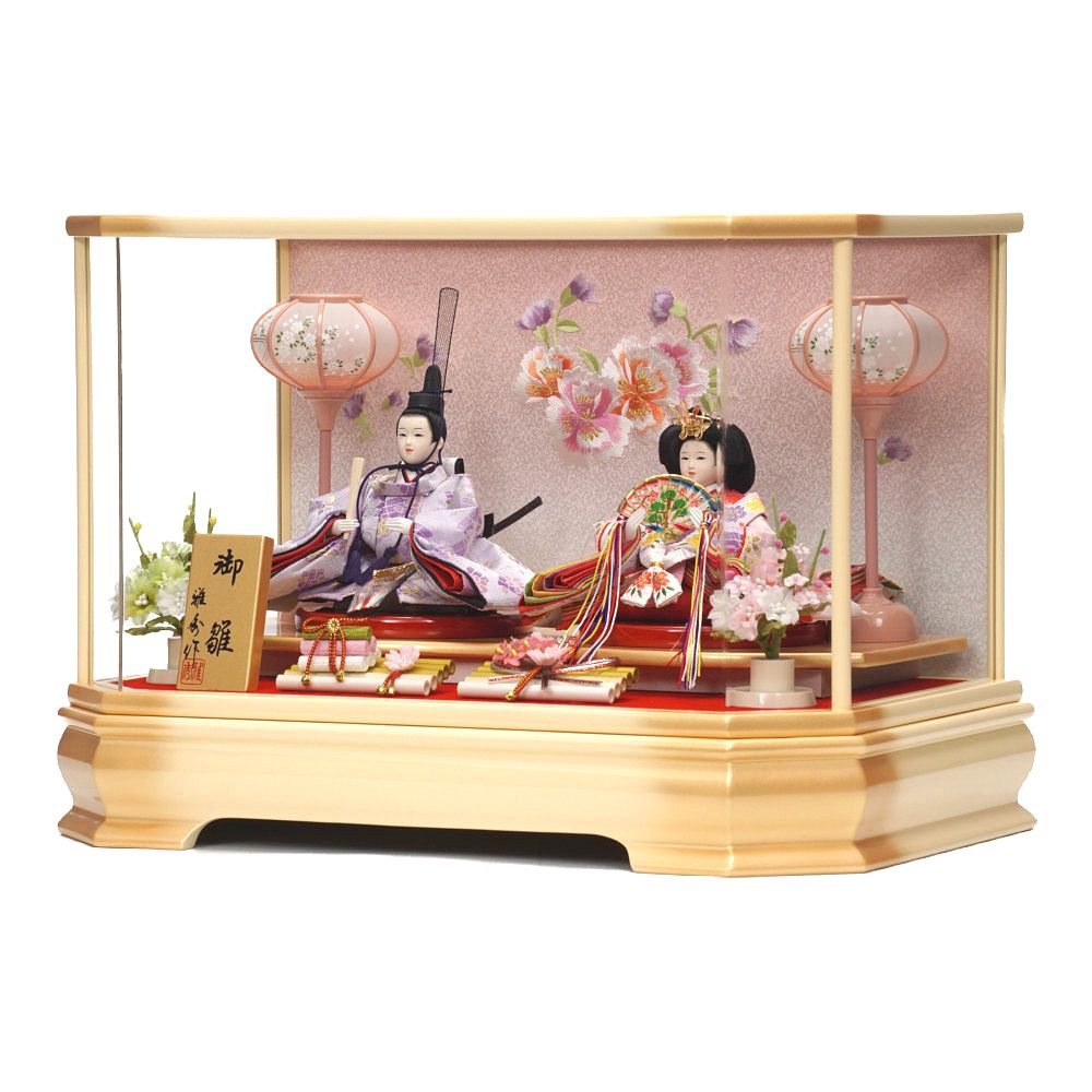 【雛人形】芥子 陽花 親王揃いアクリルケース飾り〈雅秀作〉[213-090]