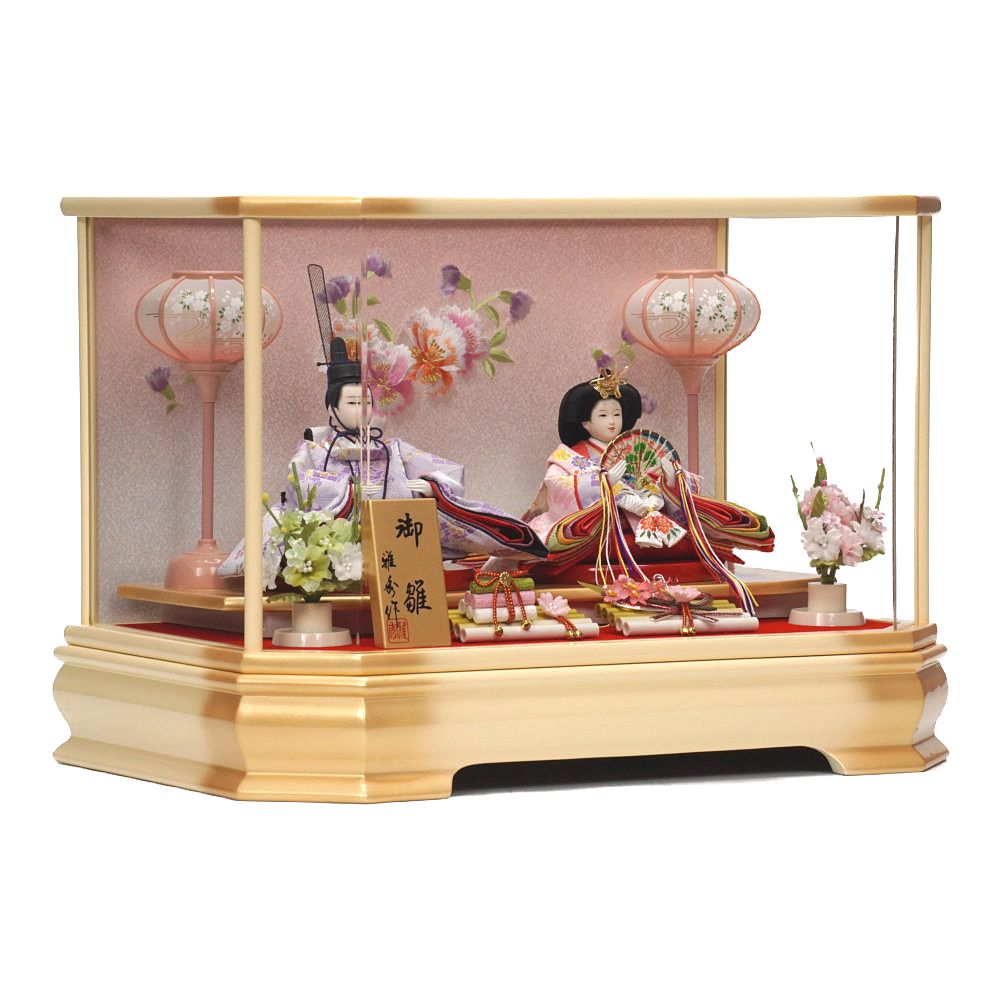 【雛人形】芥子 陽花 親王揃いアクリルケース飾り〈雅秀作〉[213-090]