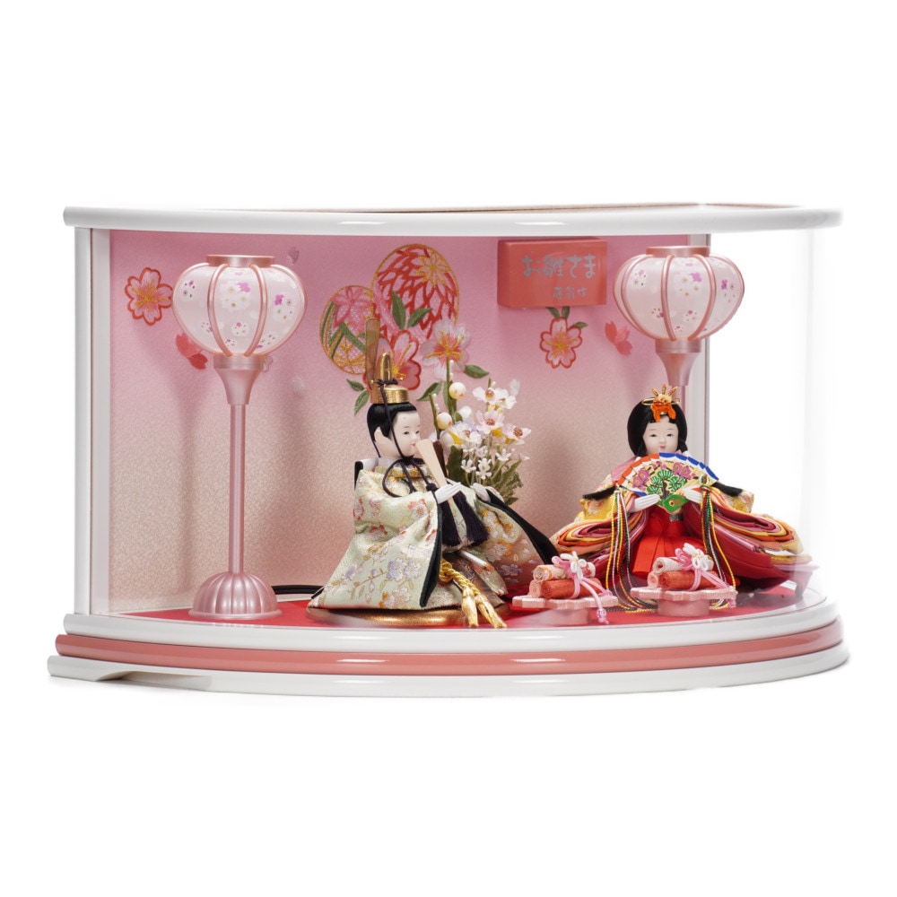 【雛人形】豆 まりな 親王揃いアクリルケース飾り〈藤翁作〉[223-087]