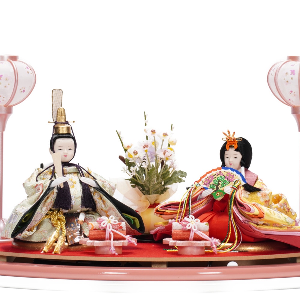 【雛人形】豆 まりな 親王揃いアクリルケース飾り〈藤翁作〉[223-087]