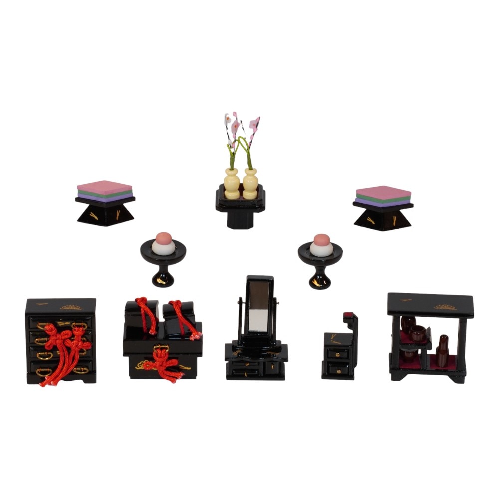 【木目込み雛人形】「ひいな」 十人揃い三段飾り〈幸一光作〉[243-220]