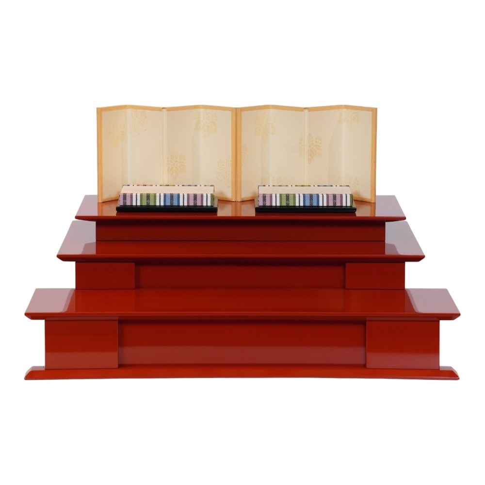 【木目込み雛人形】「ひいな」 十人揃い三段飾り〈幸一光作〉[243-220]