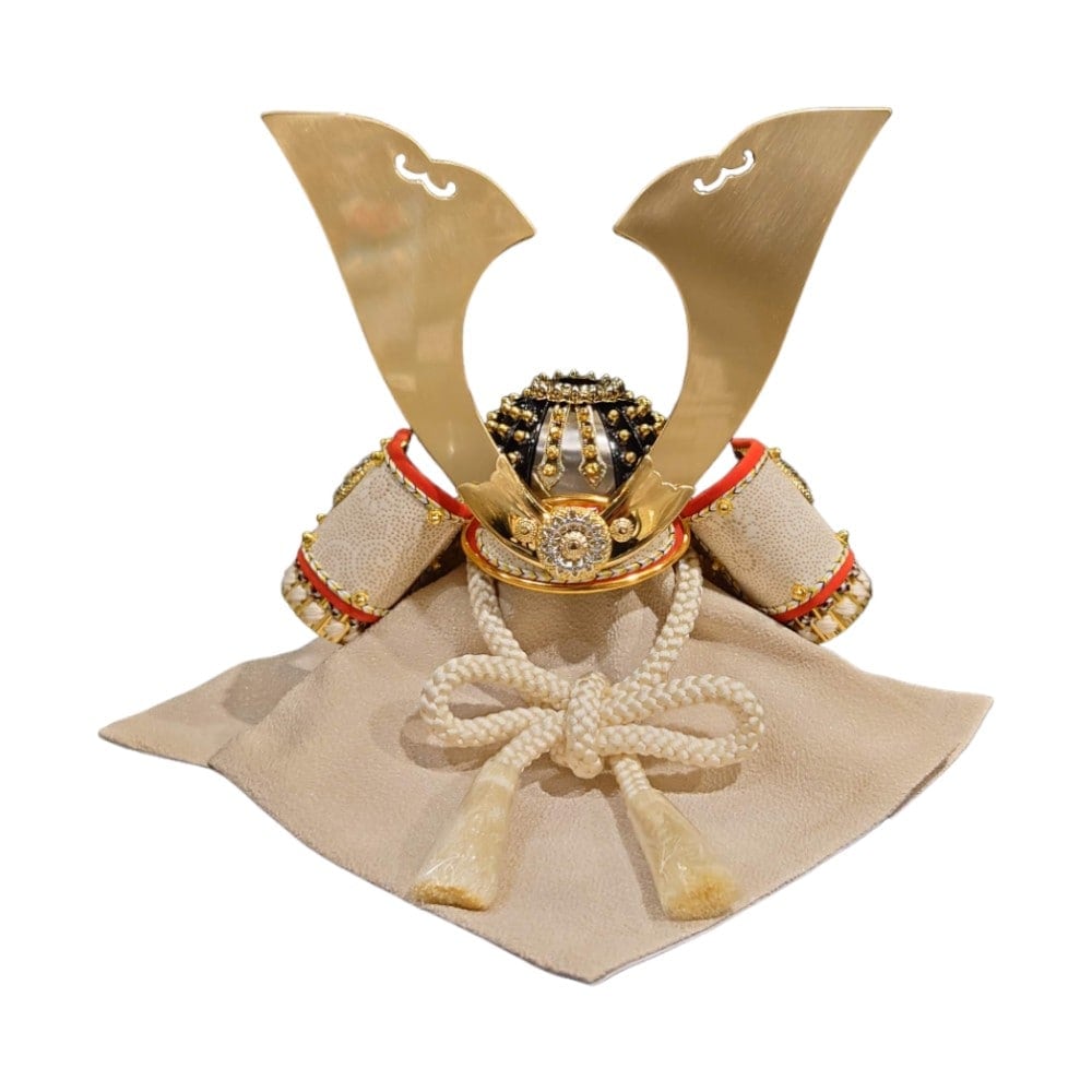 【五月人形】8号 綺羅星 白糸威 兜収納飾り〈翠鳳作〉[255-259]