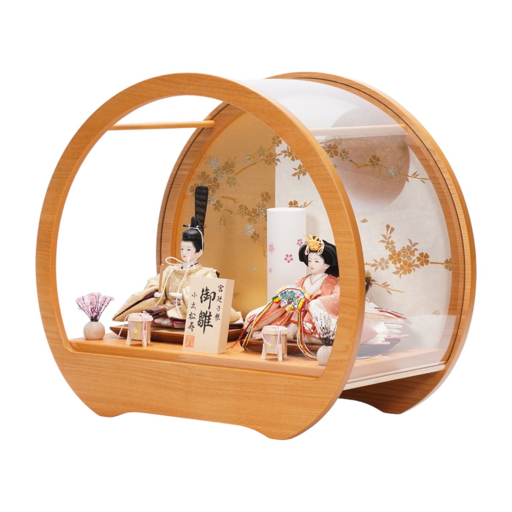 【雛人形】京十三番 草木染め 小葵文様 親王揃いアクリルケース飾り | 小出松寿作