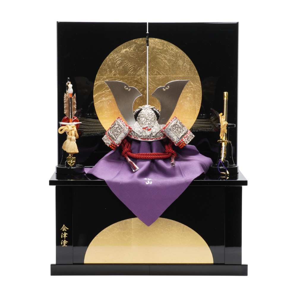 【五月人形】《限定品》五分之一 純白之竹雀 兜収納飾り | 雄山作