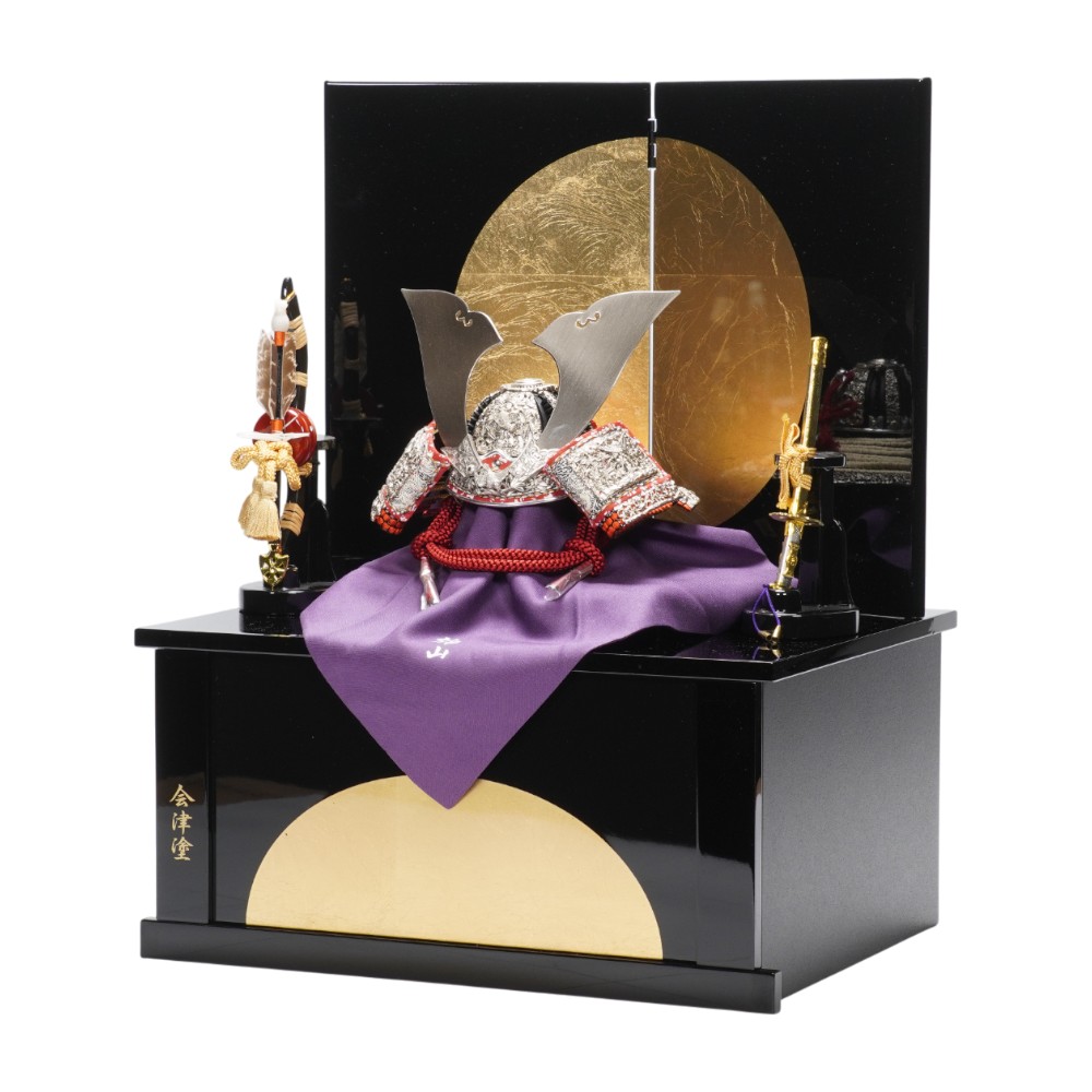 【五月人形】《限定品》五分之一 純白之竹雀 兜収納飾り | 雄山作