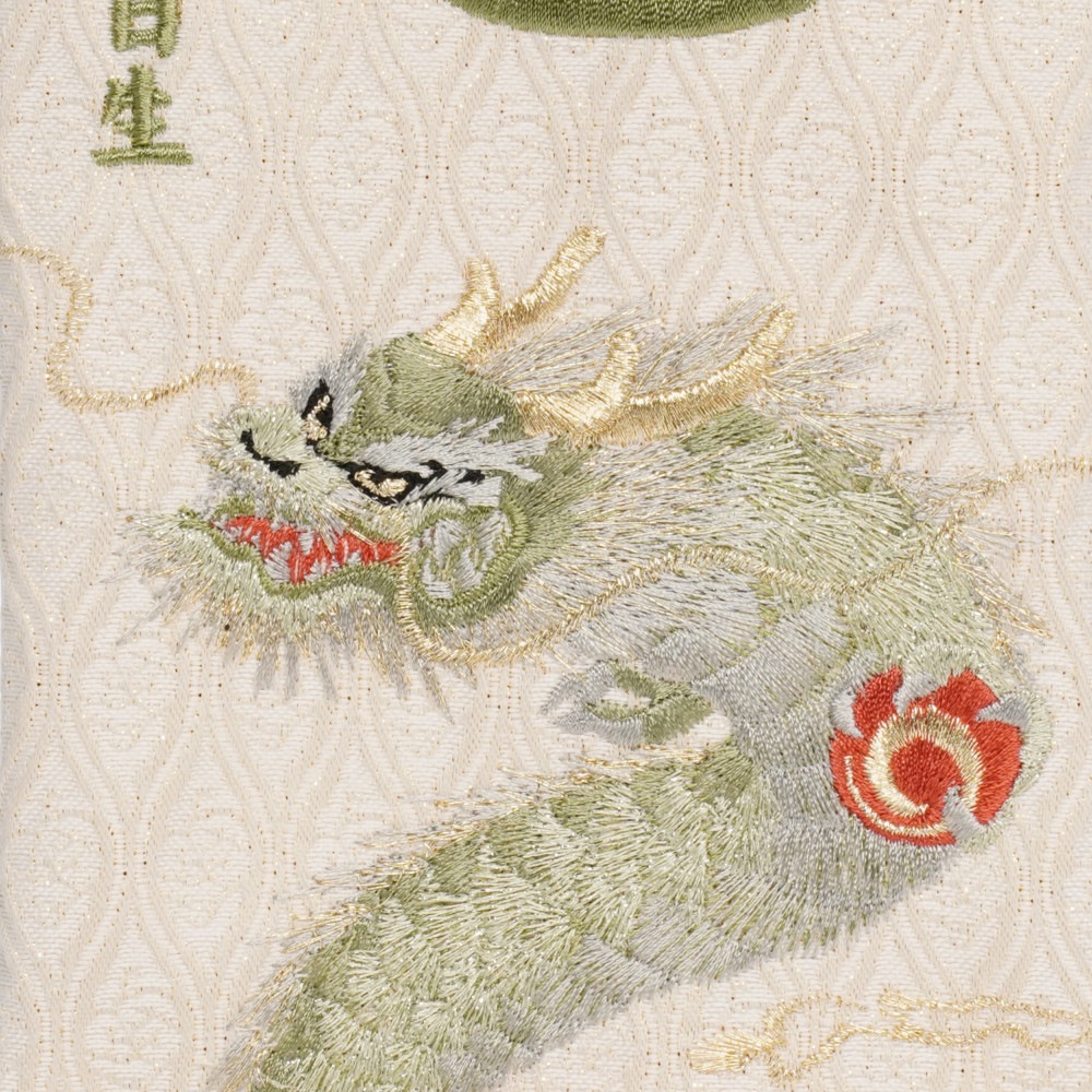 【名前旗】刺繍名旗 飛龍 緑(中)〈男の子〉[245-190]