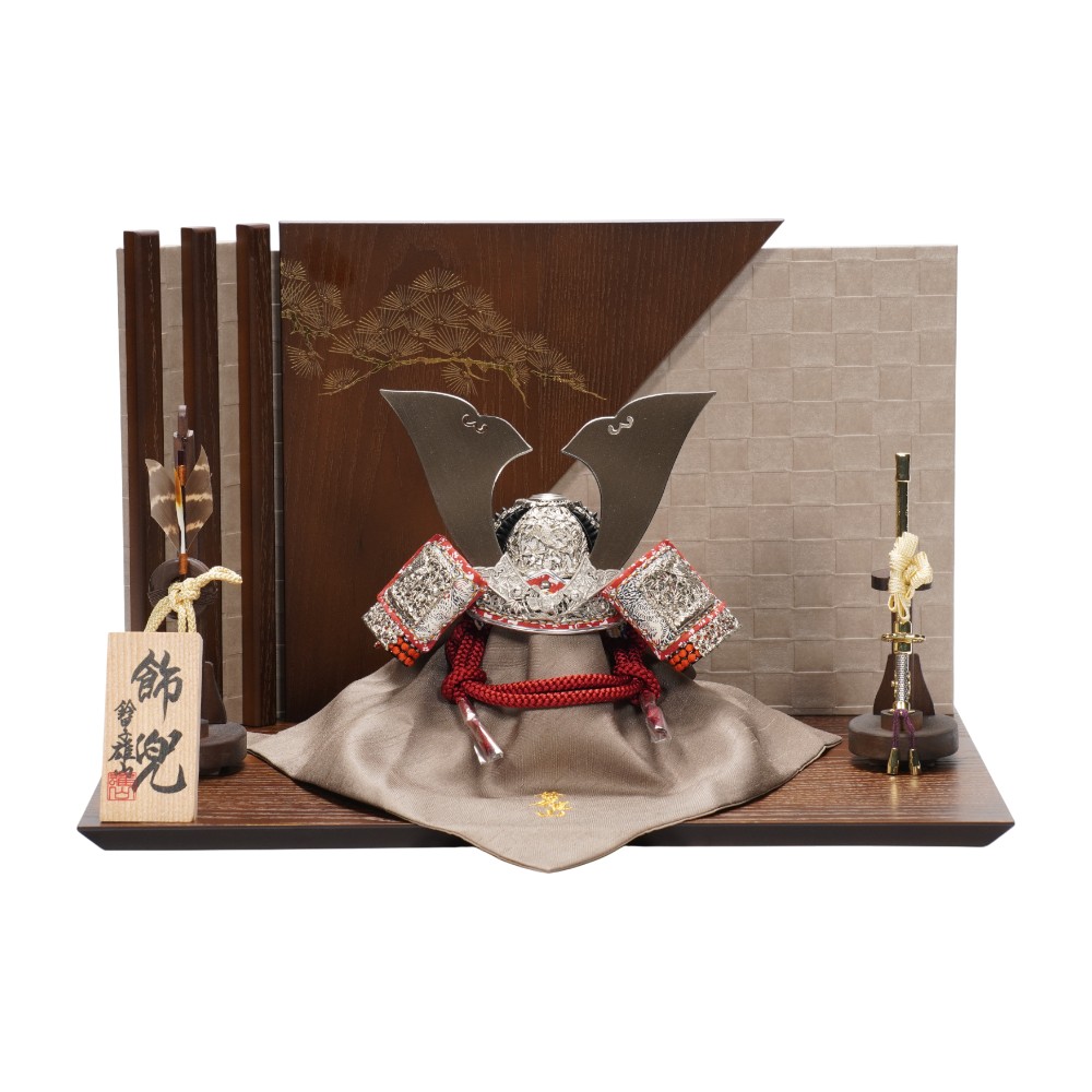 【五月人形】《限定品》五分之一 純白之竹雀 兜飾り | 雄山作