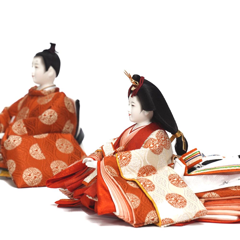 【雛人形】京十一番 平安 雲立涌向鶴文様 親王揃い収納飾り | 小出松寿作