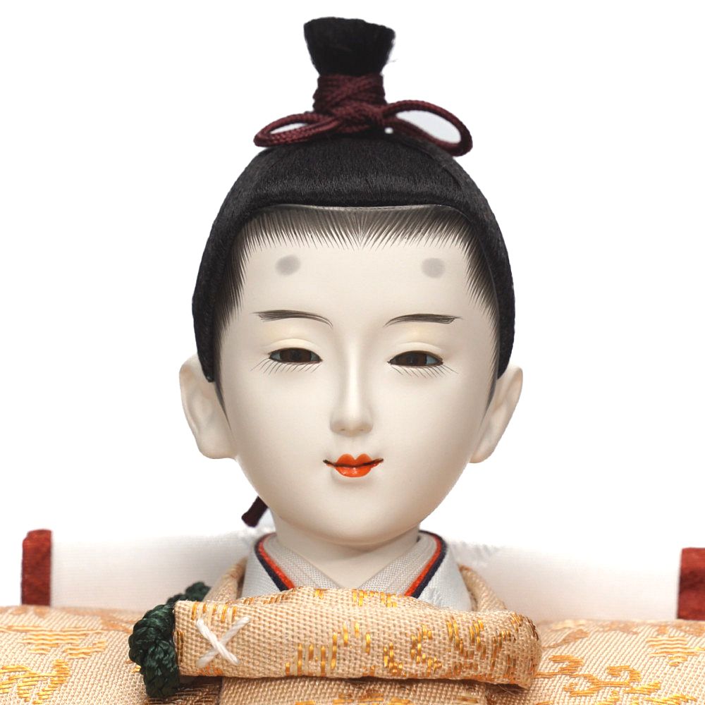【雛人形】三五 さゆり 唐草文様(ベージュ・エンジ) 親王飾り | 横山一彦作