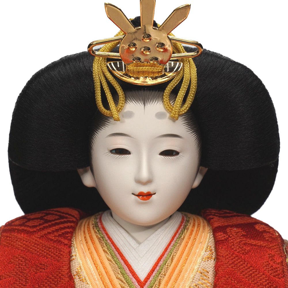 【雛人形】三五 さゆり 唐草文様(ベージュ・エンジ) 親王飾り | 横山一彦作