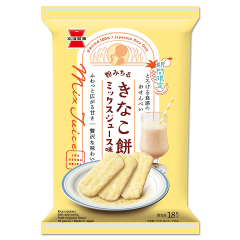 きなこもちページ 岩塚製菓 きなこ餅ミックスジュース味 18枚×12袋 | 岩塚製菓商品