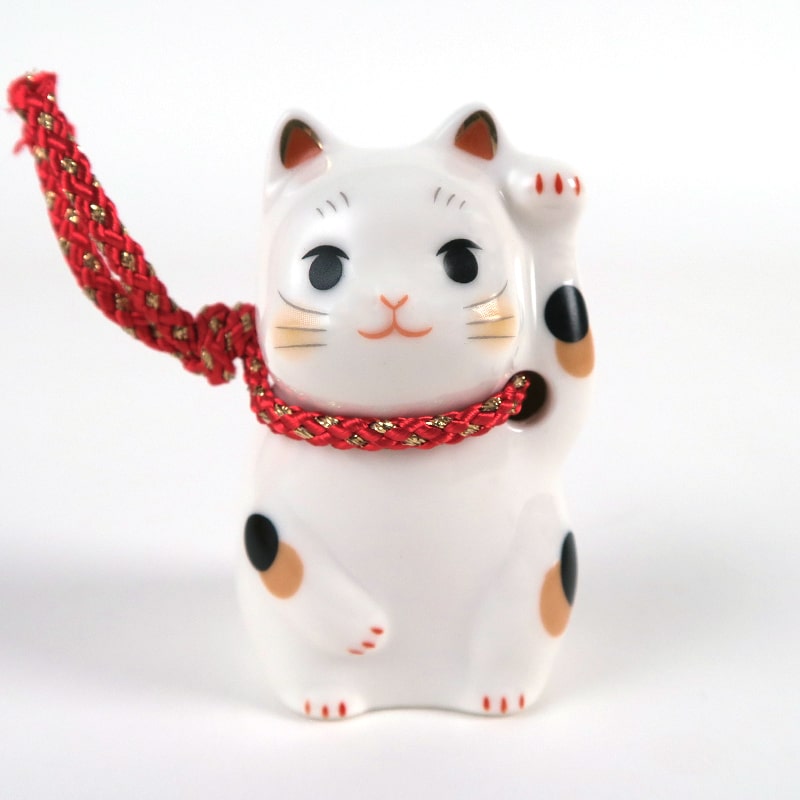 巾着招き猫（左手・小） 彩絵ふく福 薬師窯 | ねこかぞくグッズ（ね