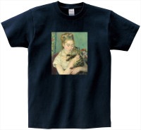 ねこの絵画 Tシャツ　「猫を抱く女性」　ピエール＝オーギュスト・ルノワール27