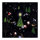 X'masの新塩瀬帯「森のクリスマス」 黒地