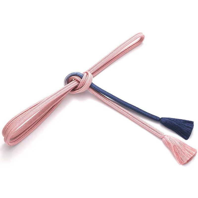 帯締め 手組冠手先ぼかし ピンク×濃青