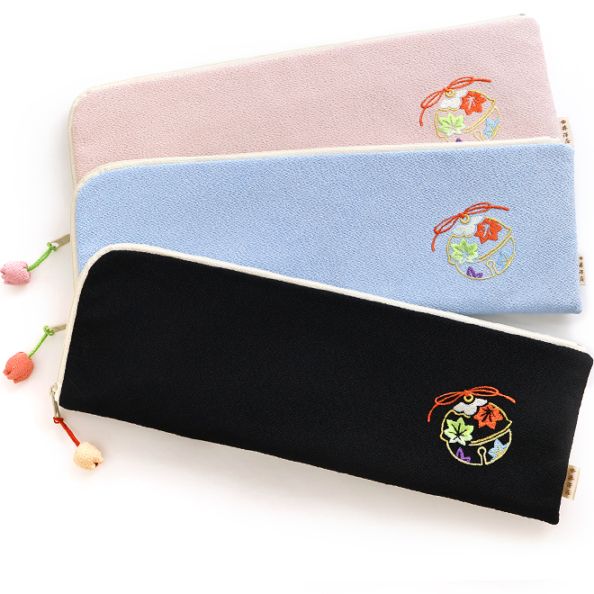 ちりめん刺繍 舞扇入れ「藤種」｜和装小もの 井澤屋