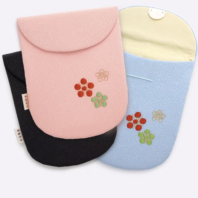 ちりめん刺繍足袋入れ「藤種」