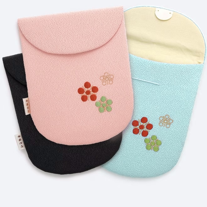 ちりめん刺繍足袋入れ「藤種」｜ちりめん小物 井澤屋