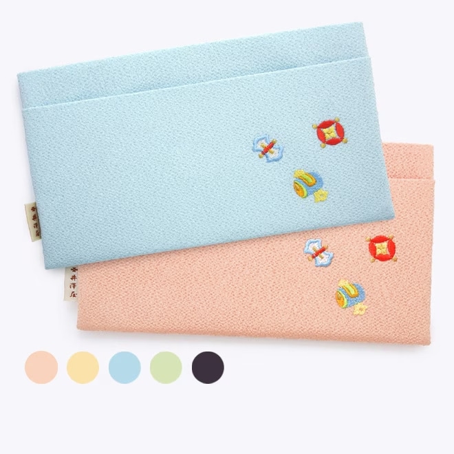 ちりめん刺繍懐紙入れ「宝尽くし」