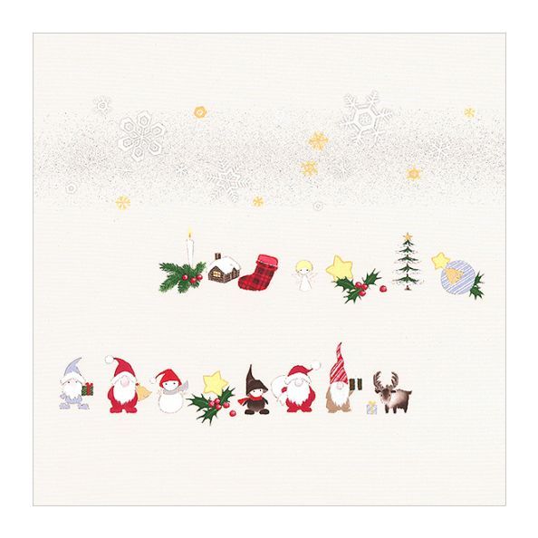 X'masの新塩瀬帯「雪の結晶とクリスマス」 グレー地