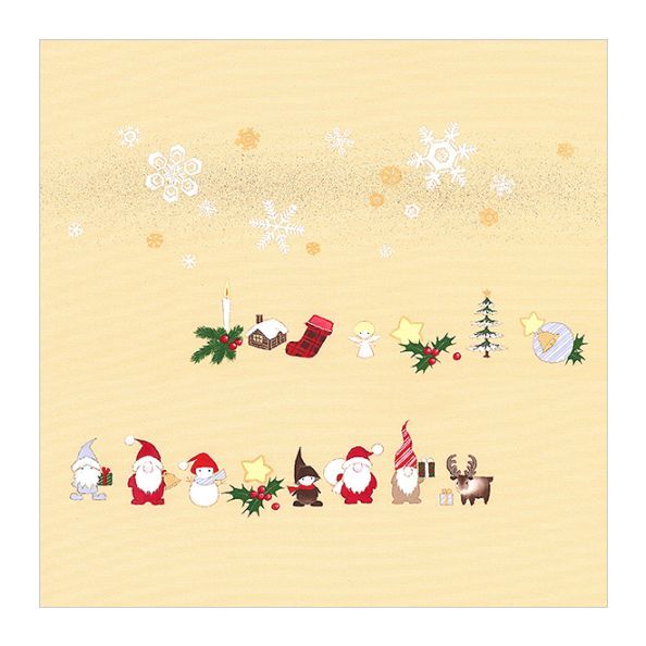 X'masの新塩瀬帯「雪の結晶とクリスマス」 クリーム地