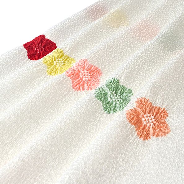 帯揚げ 紋意匠 白地輪出梅